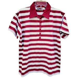 Campus Specialties XL Striped Polo Red and White NWOT